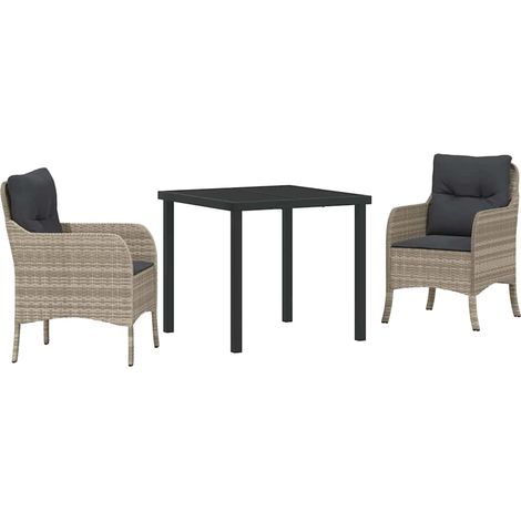 Ensemble de salle à manger pour jardin 3 pcs,Salon de jardin Gris clair CFW39203 (1/5)
