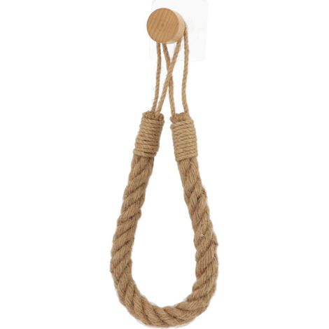 Dérouleur papier toilette WC ou Porte serviette en Corde et Bambou - (1/3)