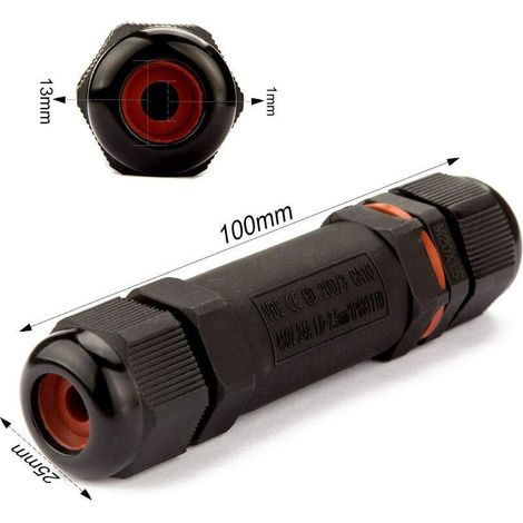 VURAHOME - 5 Pcs Boîte de Derivation Étanche, Connecteur Électrique Éxterieur IP68, Connecteurs Boîtier et Câble Électrique Extérieur Ø 1-13mm - Noir (1/4)