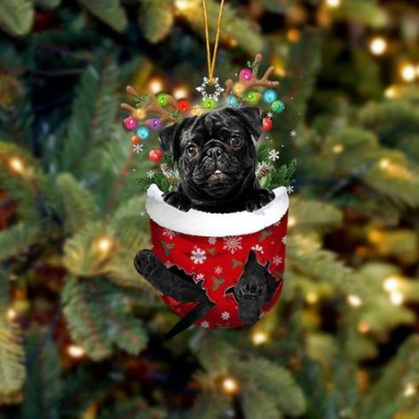 Ornement Chien - Décoration Arbre De Noël En Plastique - Pour Intérieur Et Extérieur - 1 Pièce - 8 X 7 Cm (1/4)