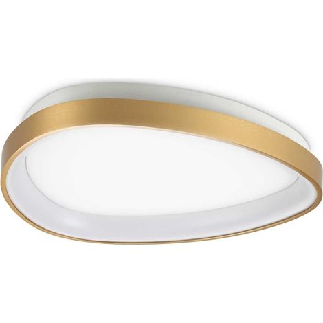 Ideal Lux GEMINI 42 cm integrierte, halbbündige LED-Einbauleuchte, Messing, 3000 lm, 3000 K