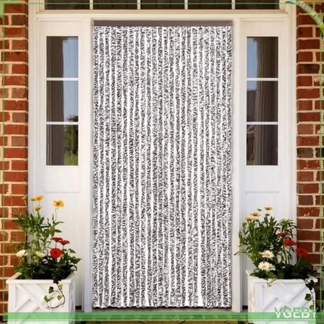 377373 Rideau anti-mouches marron et beige 100x200 cm chenille (1/5)