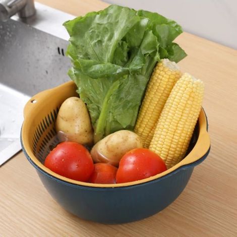 Bol Passoire - 30 Cm Diamètre - En PP - Pour Légumes Et Fruits - Ensemble De 2 Pièces (1/4)