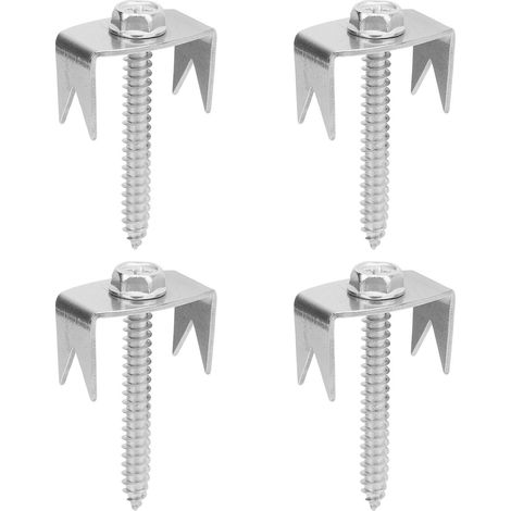 Lot 50 agrafes inox pour poteau de clôture solides réutilisables avec vis fixation pour grillage jardin 25x15mm (1/5)