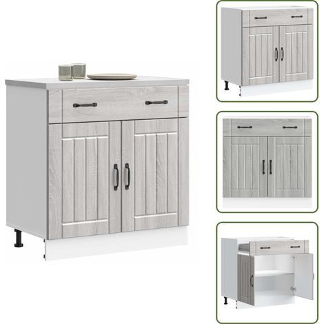 Armadio in truciolato - vidaXL Base da Cucina Lucca Grigio Sonoma in Legno Multistrato - Base da cucina in legno