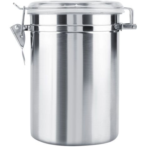 Xiuganpo Récipient à café en Acier Inoxydable, Pot de Stockage scellé Sous Vide pour Grains de thé au Sucre, Organisateur de Cuisine écologique de Grande capacité pour le Bureau à Domicile (XL (1/5)