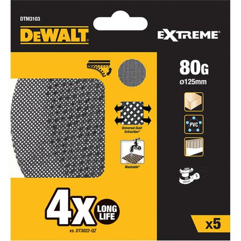 DEWALT DTM3103-QZ LOT DE 5 GRILLES ABRASIVES Ø 125 MM GRAIN K80 (1/7)