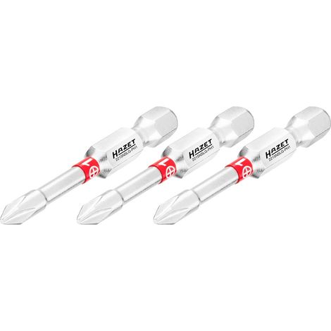Hazet Bit 1/4 (6,3 mm) Sechskant massiv, Kreuzschlitz Profil PH, 3-tlg., SW PH1 (1/5)