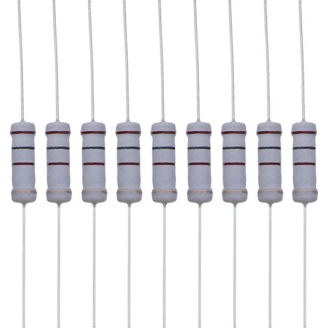 100 résistances de 100 ohms, 2 W, tolérance de 5 %, à film de carbone et à connexion axiale.-6X0.5CM-Grey (1/4)