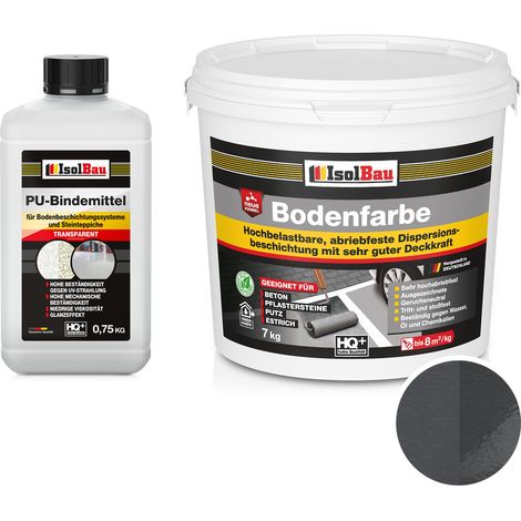 IsolBau 2K-Harzbodenfarbe für Betonbodenbeschichtung 7 kg Anthrazit (1/5)