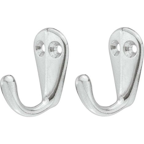 2 ganchos sencillos de aluminio pulido con rosca para muebles de cocina y baño, toallero, perchero, perchero para camisas, perchero para paños de cocina, decoración del hogar, gancho de pared, 65 mm d (1/2)