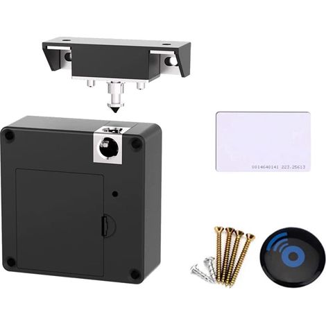 Serrure électronique pour meuble, serrure invisible, tiroir avec capteur RFID (portée 50 mm), serrure à monter soi-même sans clé pour commode en bois