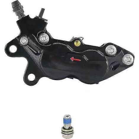 Étrier de frein axial universel pour moto, fixation 40 mm, 4 pistons, compatible Honda, Yamaha, Kawasaki et Suzuki - Noir, côté gauche (1/5)