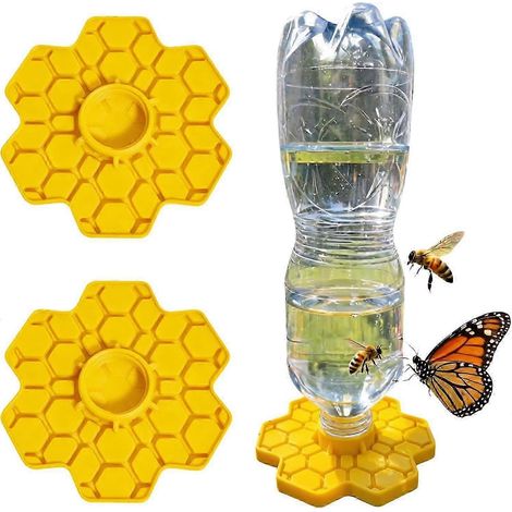Abreuvoir pour abeilles, station d'abreuvement en forme de fleur imprimée en 3D, plateau d'eau sécurisé pour les abeilles pollinisatrices, accessoire de jardin extérieur jaune (1/5)