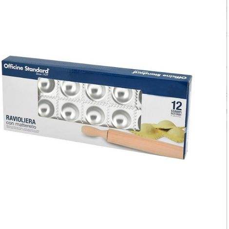 Officina Standard Stampo per 12 Ravioli Tondi con matterello (1/2)