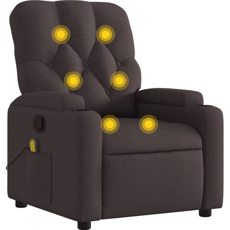 Maison Exclusive - Massagesessel Dunkelbraun Stoff