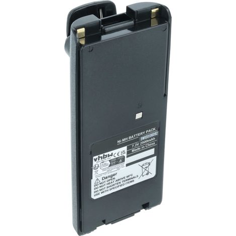 vhbw Battery Replacement for Icom BP-210N, BP-211, BP-210, BP-209N, BP-209 for Radio, Walkie-Talkie (2500 mAh, 7.2 V, NiMH) + Belt Clip