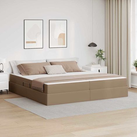 Teenpull – Aufbewahrungsbett mit Matratze 2 stk. Cappuccino Leder (1/5)
