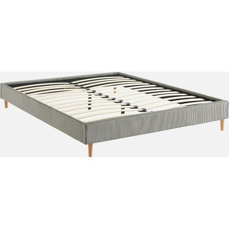Cama con somier 160x200cm, acabado en pana fina