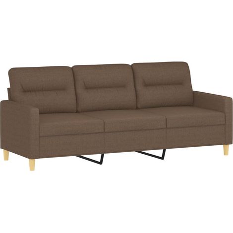 Divano a 3 Posti Marrone 180 cm in Tessuto vidaXL 429366 (1/5)