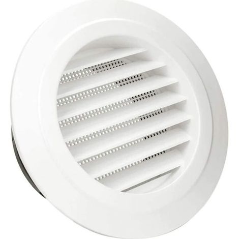Bouche de ventilation 100 mm (4") - Grille ronde ABS - Anti-insectes - Détachable (1/5)