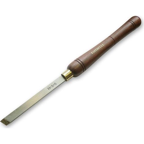 1 - Burin De Tourneur - Acier Rapide - Lame Biseautée 25mm - Pour Bois Durs Et Tendres - Manche Noyer - 41cm
