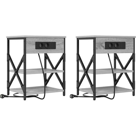 Maison Exclusive - Nachttisch 2 pcs Graues Sonoma 41 x 31 x 51 cm