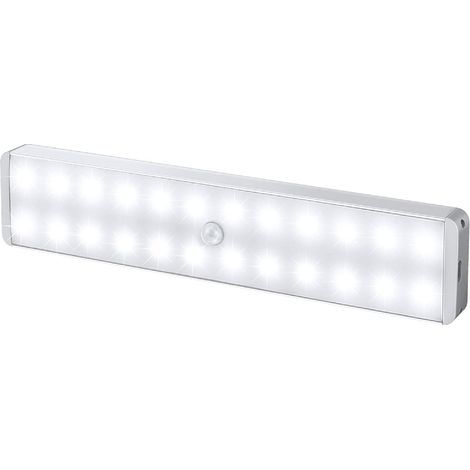 Barre Lumineuse LED - Capteur De Mouvement Et De Nuit - Rechargeable Par USB - Dimmable - Pour Placard Cuisine Escalier Couloir - 3 Pièces (1/5)