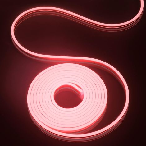 ZOLGINAH 5m Tira Led 12V Tira Led Flexible Neón Luz Cálida IP65 Impermeable 120 LEDs/M para Decoración Interior/Exterior (Adaptador de Corriente No Incluido)-Rojo (1/5)