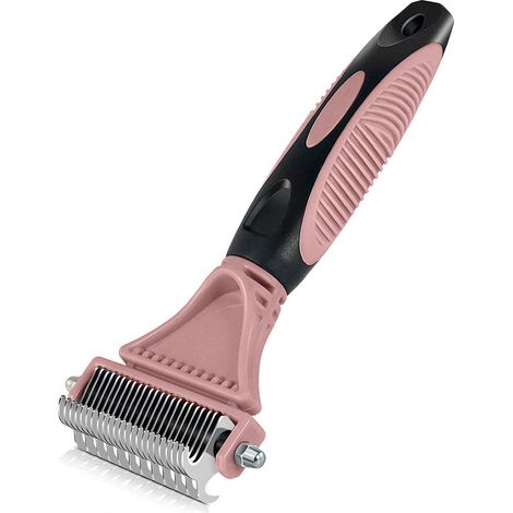 BROSSE A RECURER ROSE POUR CHIENS ET CHATS OUTIL POUR ENLEVER LES POILS DES PETITS MOYENS ET GRANDS ANIMAUX OFFRE EXCLUSIVE (1/5)