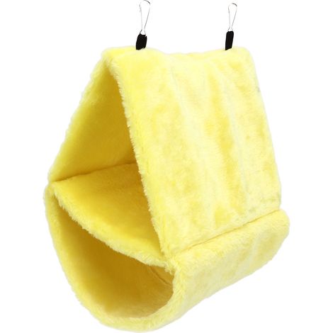 Nid suspendu triangulaire pour oiseaux, grande taille, double couche en flanelle, pliable, lit pour perroquets, hamsters, écureuils (1/5)
