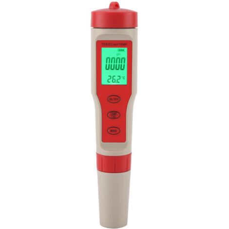 Testeur de Qualité d'Eau 4 en 1 pH TDS EC Température avec Éclairage Arrière Sans Piles - KZQ (1/2)