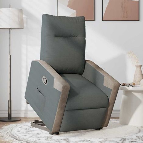 Relaxsessel mit Aufstehhilfe Dunkelgrau Stoff