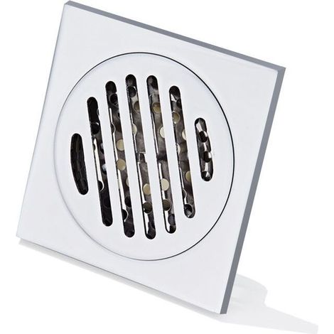 Grille Douche Anti Cheveux Siphon De Sol en Acier Inoxydable Épais Drain De Carré 100 100mm (1/5)