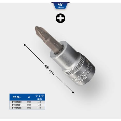 BRILLIANT TOOLS Douille d'embout Phillips 3/8" PH3 - BT021892 (1/5)