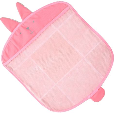 Filet mural de salle de bain à drainage rapide, motif jouet de bain rose, avec ventouse pour articles de toilette et serviettes (1/5)
