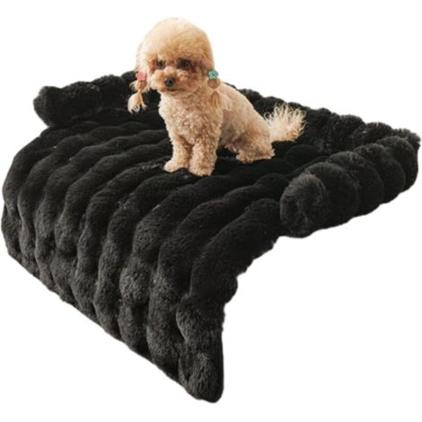 Panier Pour Chien - Panier Pour Chat - Avec Bord Relevé - Antidérapant - Lavable En Machine - 75x75 Cm - Noir