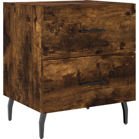 Mesita de noche madera ingeniería roble ahumado 40x35x47,5 cm vidaXL (1/5)