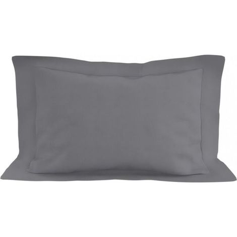 Taie d\oreiller en coton 57 fils 50x70 cm gris, par 50 x 70 cm gris (1/4)