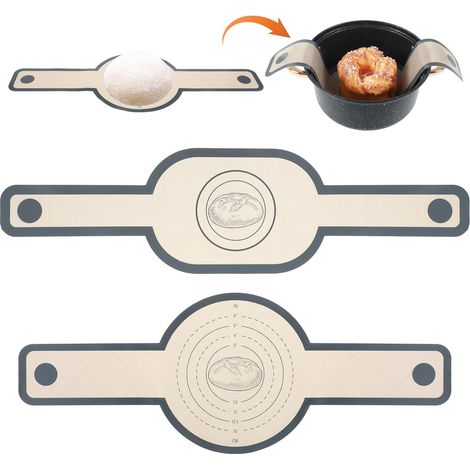 Set di 2 tappetini da forno in silicone con manico lungo, adatti per pane e pizza (rotondi e ovali)