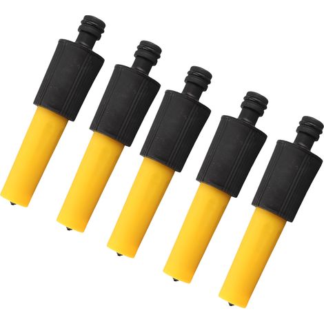 Lot de 5 buses arrosage haute pression ABS jaune noir pour jardin avec revêtement caoutchouc TPR antiglisse (1/5)