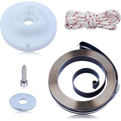 Kit de corde, poignée et ressort de poulie de lanceur pour tronçonneuse Husqvarna 362 365 371 372 385 390, pièce de poulie de lanceur remplace 503859601 503787201 50354390 (1/5)