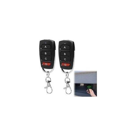 2Pcs Telecommande Portail Universelle, Duplicateur Multicode à 4 Boutons 433 Mhz, Telecommande Garage Bip Portail Universelle pour Porte Électrique pour Porte de Garage - Crezuo-Chrom (1/4)