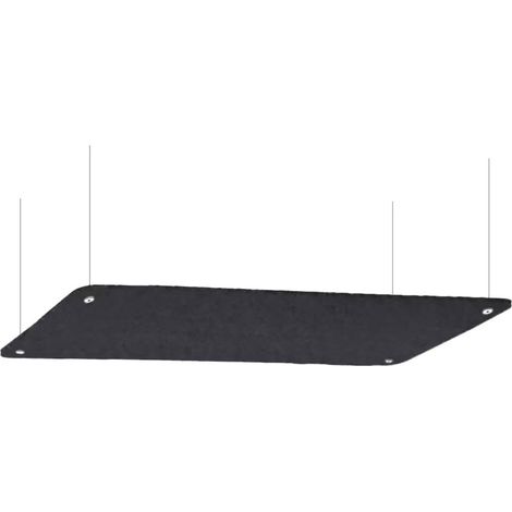 Pannello Fonoassorbente da Soffitto con Kit di 4 Cavetti 150x50 cm Finitura Antracite (1/5)