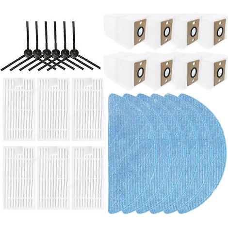 Pièces de rechange pour aspirateur iLife V9 / V9 Pro / G9 / G9 Pro / A12 Pro : brosse latérale, chiffon de nettoyage, sac à poussière et filtre. (1/5)