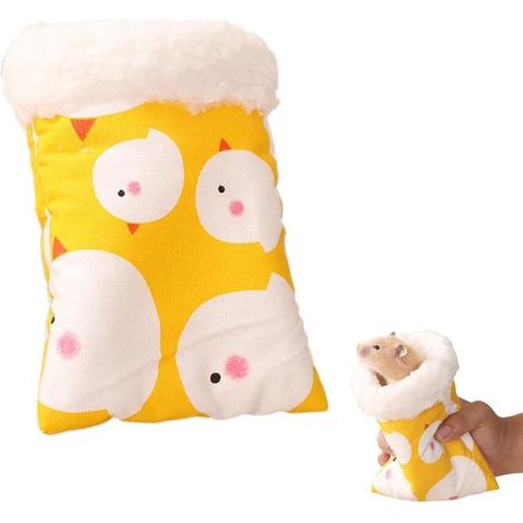 1 cama de felpa para animales pequeños, cama cálida para hámsteres, manta cálida para cobayas, mini saco de dormir para animales pequeños (1/5)