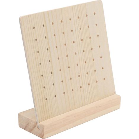 Wooden earring display stand with a thick base. This earring display is often used for 28 pairs of earrings. (1/5)
