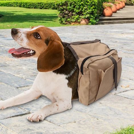 Sac à dos pour chien, kaki, 53x29x2cm, grande capacité, idéal pour la randonnée et le camping, Style 1 (1/5)