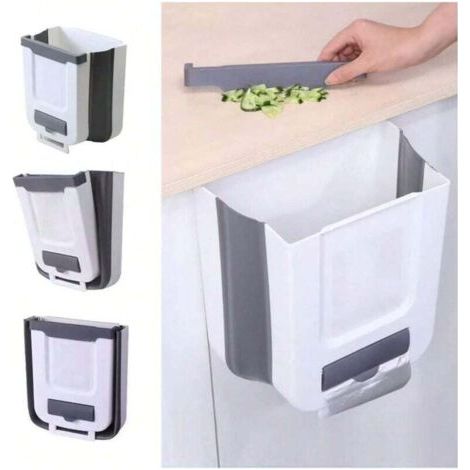 QORVA-Poubelle de cuisine - Poubelle de cuisine murale et à tiroir, pliable, murale, poubelle de voiture, maison, bureau, tiroir, chambre, dortoir, poubelle multi-usages (1/4)