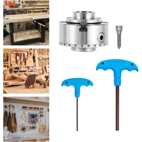 M33 4-Jaw Self-Adjusting Centering Geared Scroll Chuck For Wood Turning Lathe (1/5)